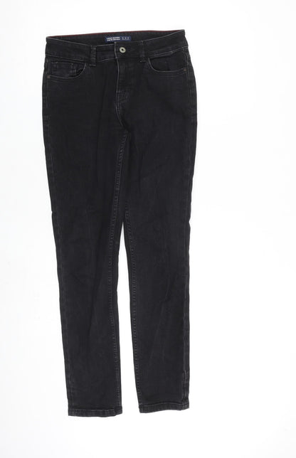 Zara Womens Black Cotton Straight Jeans Size 8 L32 in Regular Zip