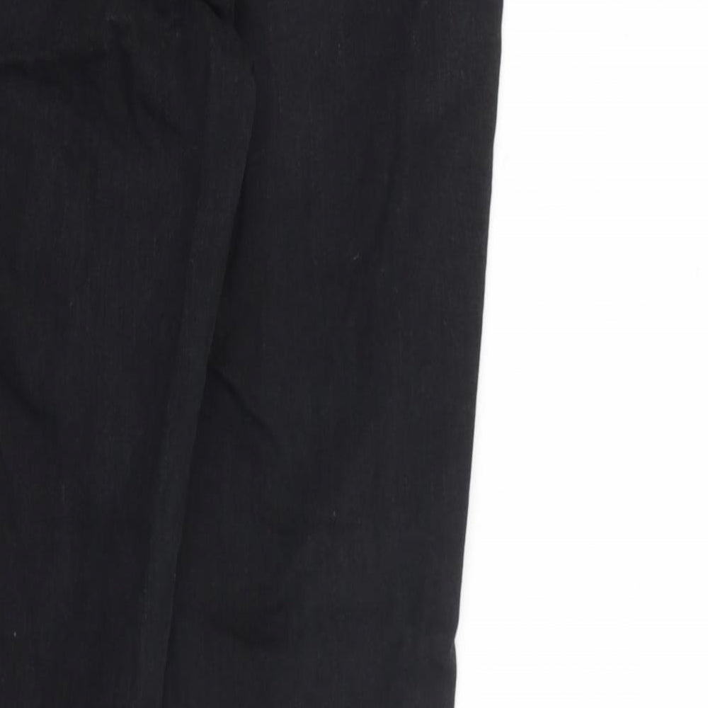 Zara Womens Black Cotton Straight Jeans Size 8 L32 in Regular Zip