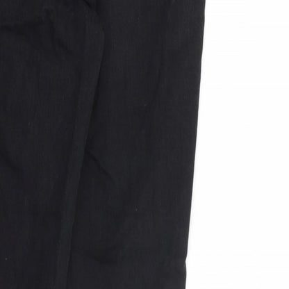 Zara Womens Black Cotton Straight Jeans Size 8 L32 in Regular Zip