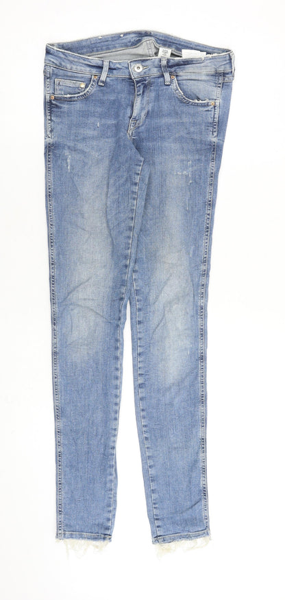 Womens UK Size 28 in H&M Regular Fit Straight Blue Jeans