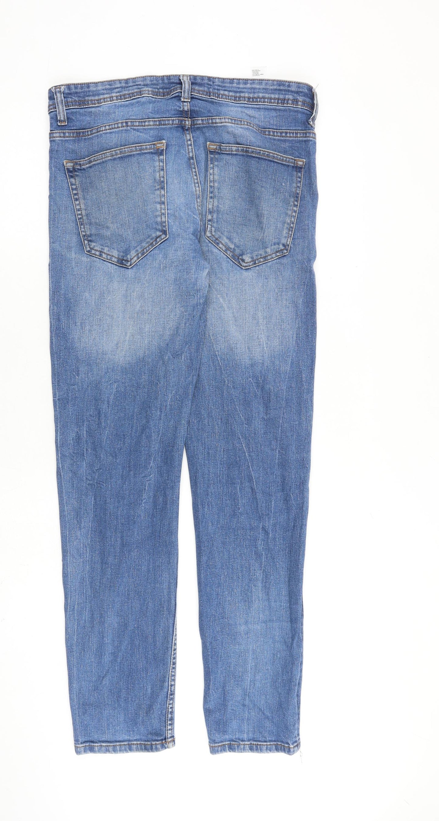 Burton Mens Blue Cotton Skinny Jeans Size 32 in L32 in Regular Zip - Stretch