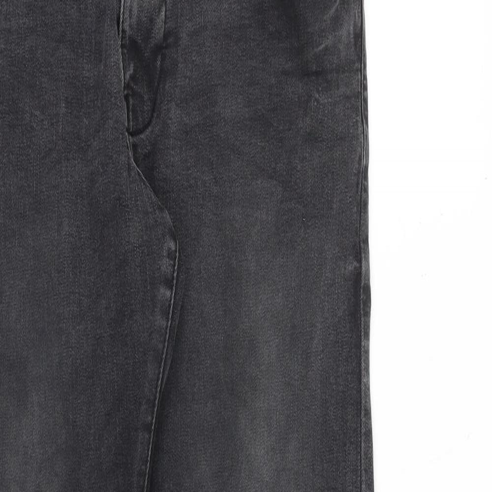 Easy Mens Grey Cotton Straight Jeans Size 30 in L32 in Regular Zip