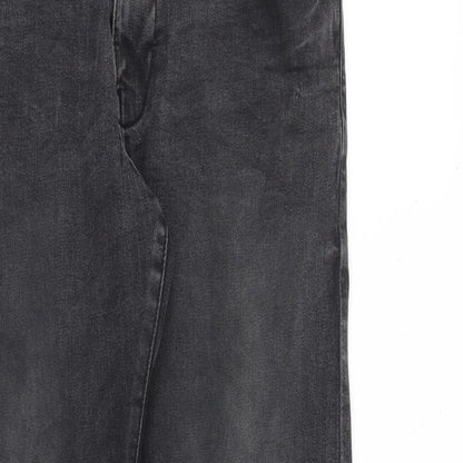 Easy Mens Grey Cotton Straight Jeans Size 30 in L32 in Regular Zip