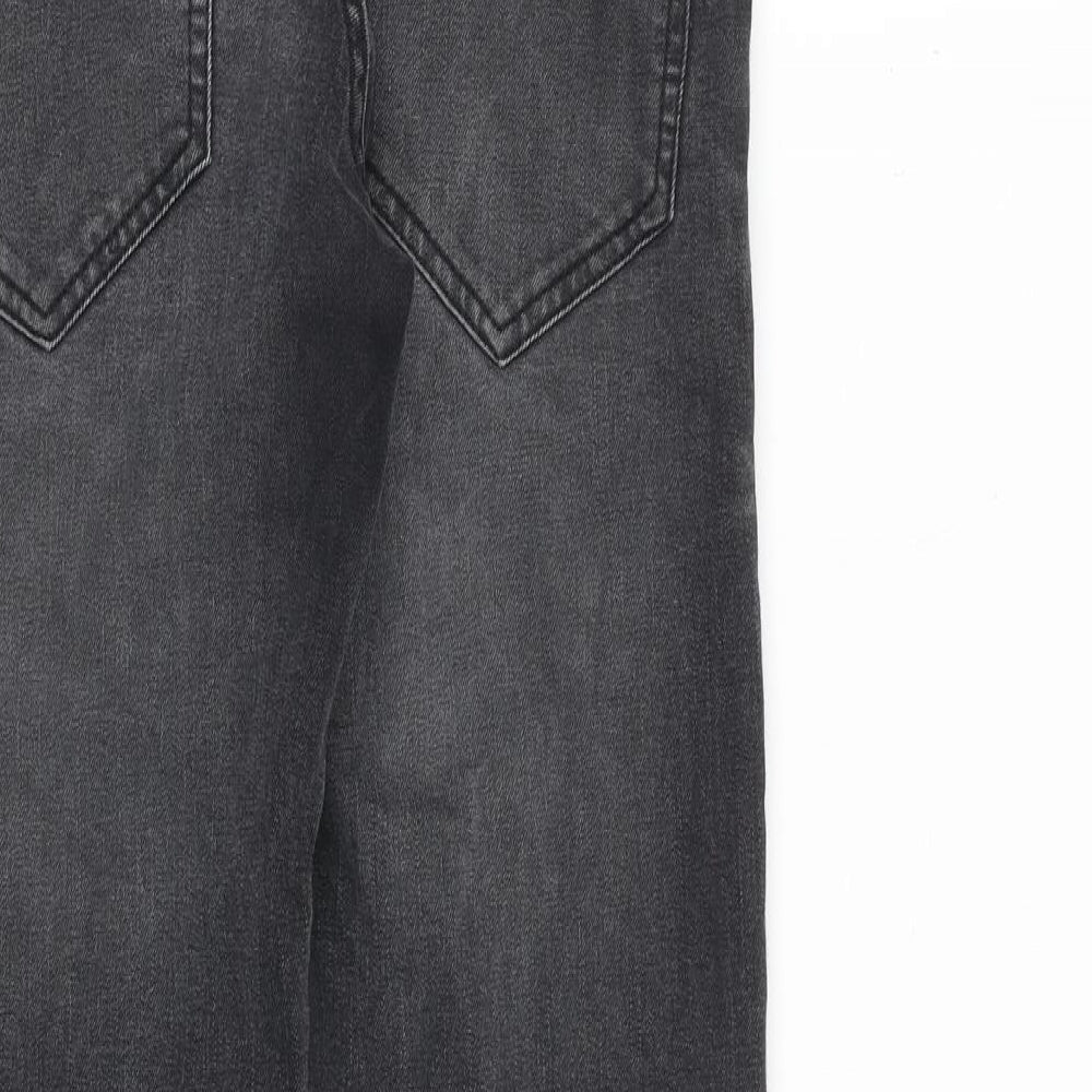 Easy Mens Grey Cotton Straight Jeans Size 30 in L32 in Regular Zip
