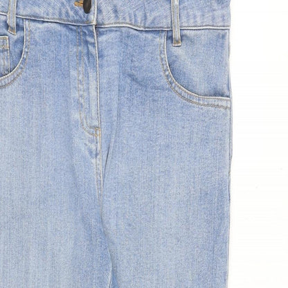 Vildnis Womens Blue Cotton Straight Jeans Size M L27 in Regular Zip