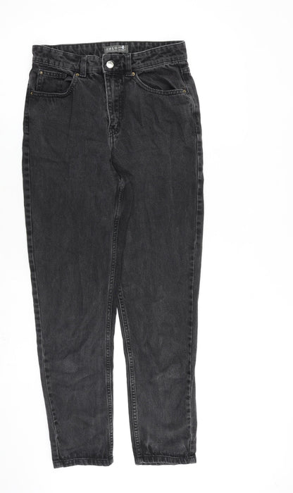 Denim & Co. Womens Grey Cotton Mom Jeans Size 10 L28 in Regular Zip