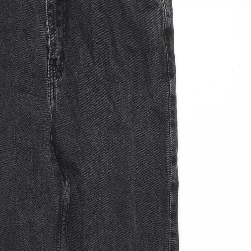 Denim & Co. Womens Grey Cotton Mom Jeans Size 10 L28 in Regular Zip