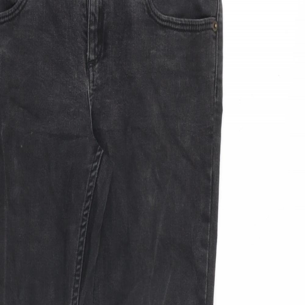 Topshop Womens Grey Cotton Straight Jeans Size 30 in L30 in Regular Zip