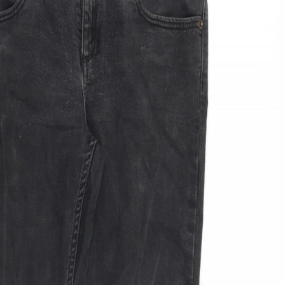 Topshop Womens Grey Cotton Straight Jeans Size 30 in L30 in Regular Zip