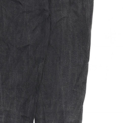 Topshop Womens Grey Cotton Straight Jeans Size 30 in L30 in Regular Zip