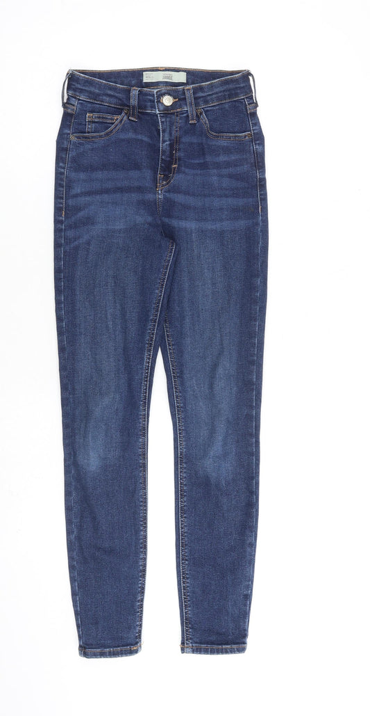 Topshop Womens Blue Cotton Straight Jeans Size 26 in L20 in Regular Zip