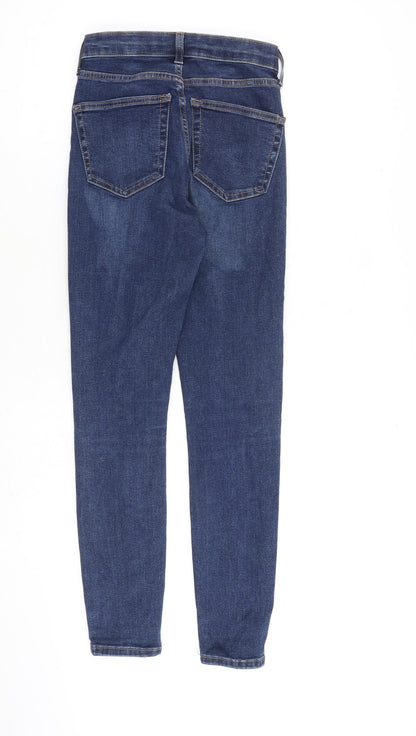 Topshop Womens Blue Cotton Straight Jeans Size 26 in L20 in Regular Zip