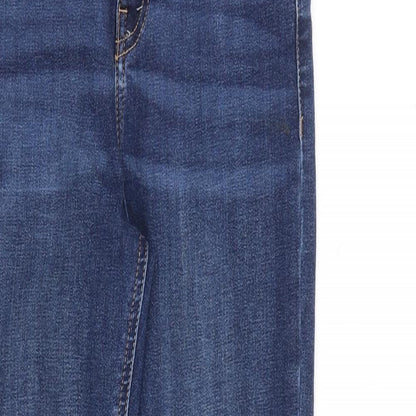 Topshop Womens Blue Cotton Straight Jeans Size 26 in L20 in Regular Zip