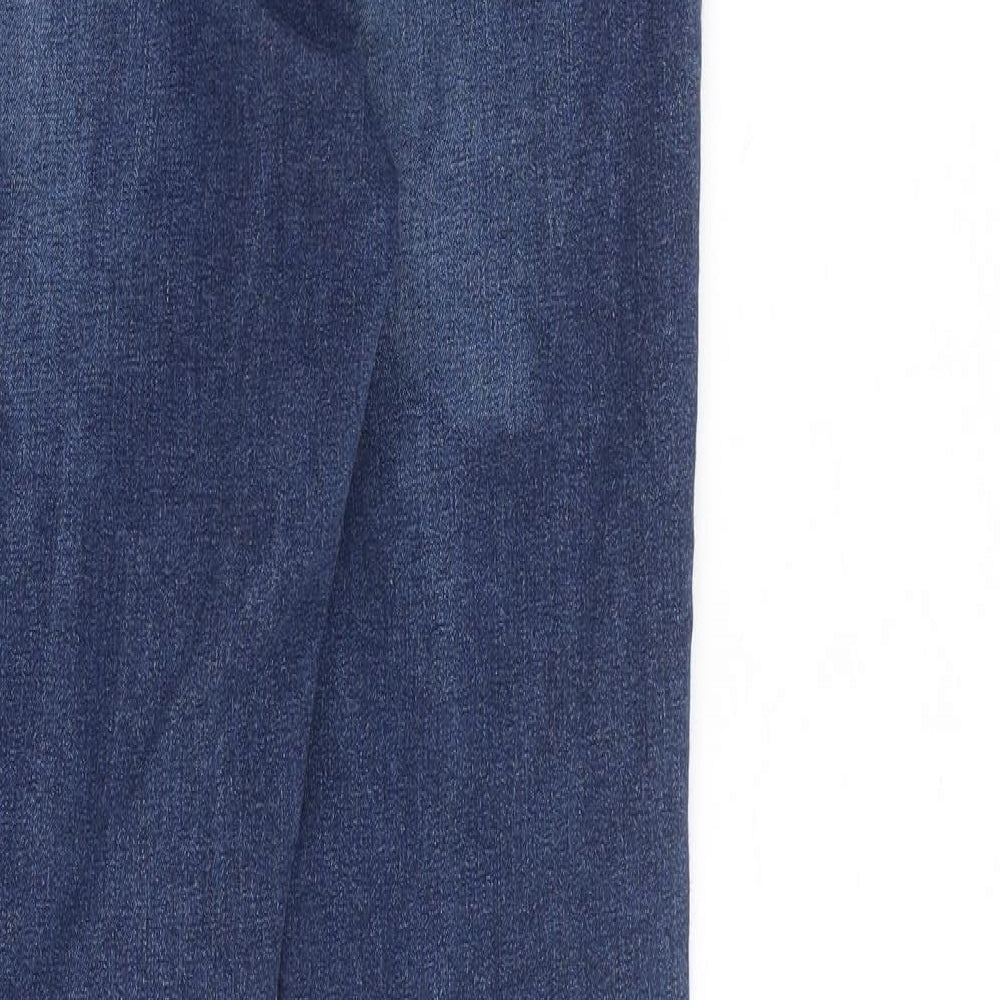 Topshop Womens Blue Cotton Straight Jeans Size 26 in L20 in Regular Zip