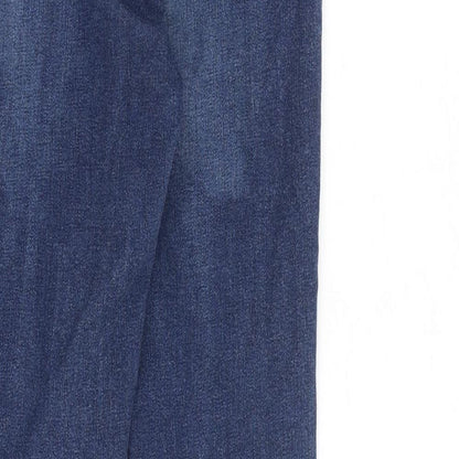 Topshop Womens Blue Cotton Straight Jeans Size 26 in L20 in Regular Zip