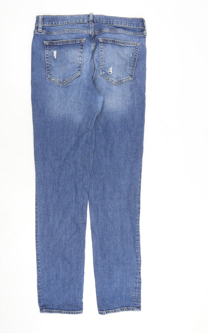 Gap Womens Blue Cotton Straight Jeans Size 29 in L32 in Regular Zip