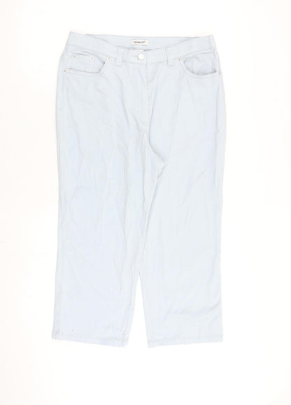 Damart Womens Blue Cotton Cropped Jeans Size 12 L21 in Regular Zip