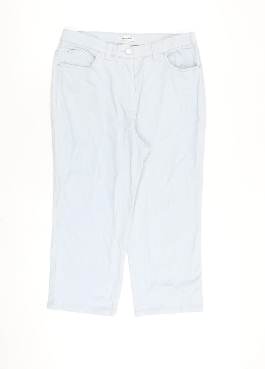 Damart Womens Blue Cotton Cropped Jeans Size 12 L21 in Regular Zip