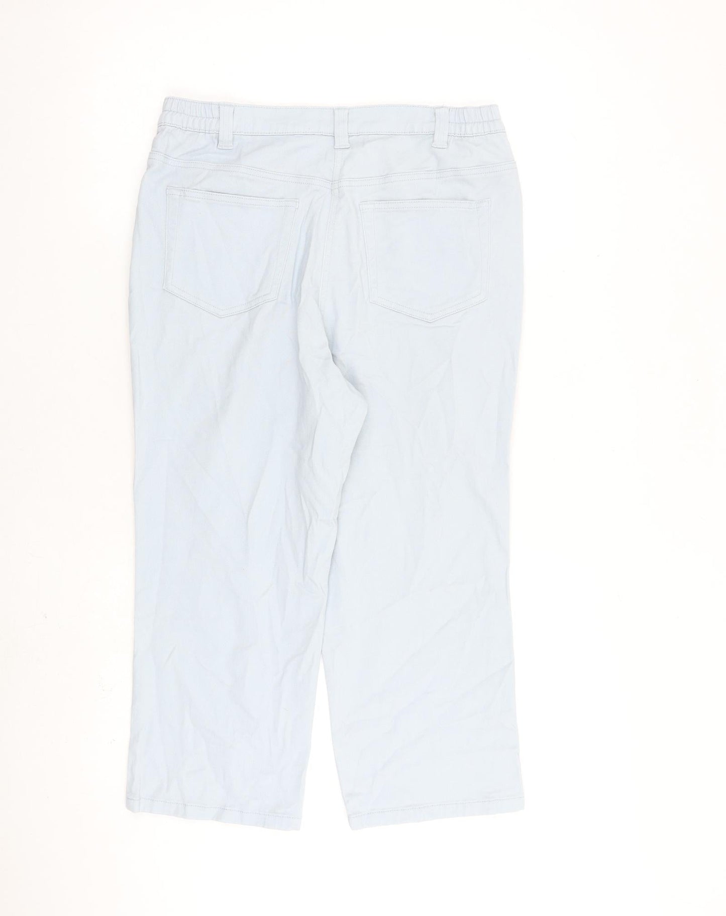 Damart Womens Blue Cotton Cropped Jeans Size 12 L21 in Regular Zip