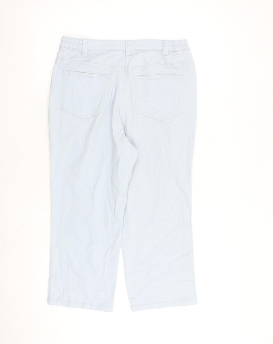 Damart Womens Blue Cotton Cropped Jeans Size 12 L21 in Regular Zip