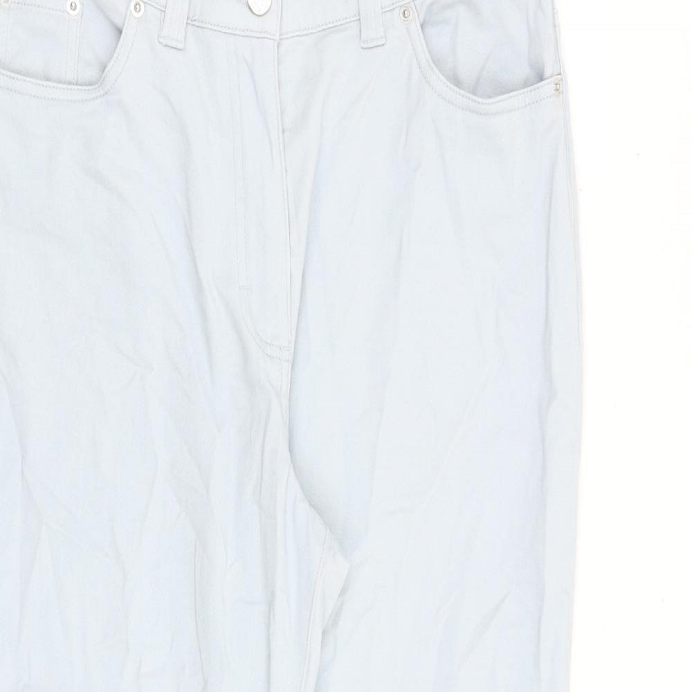 Damart Womens Blue Cotton Cropped Jeans Size 12 L21 in Regular Zip