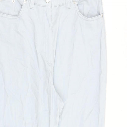 Damart Womens Blue Cotton Cropped Jeans Size 12 L21 in Regular Zip