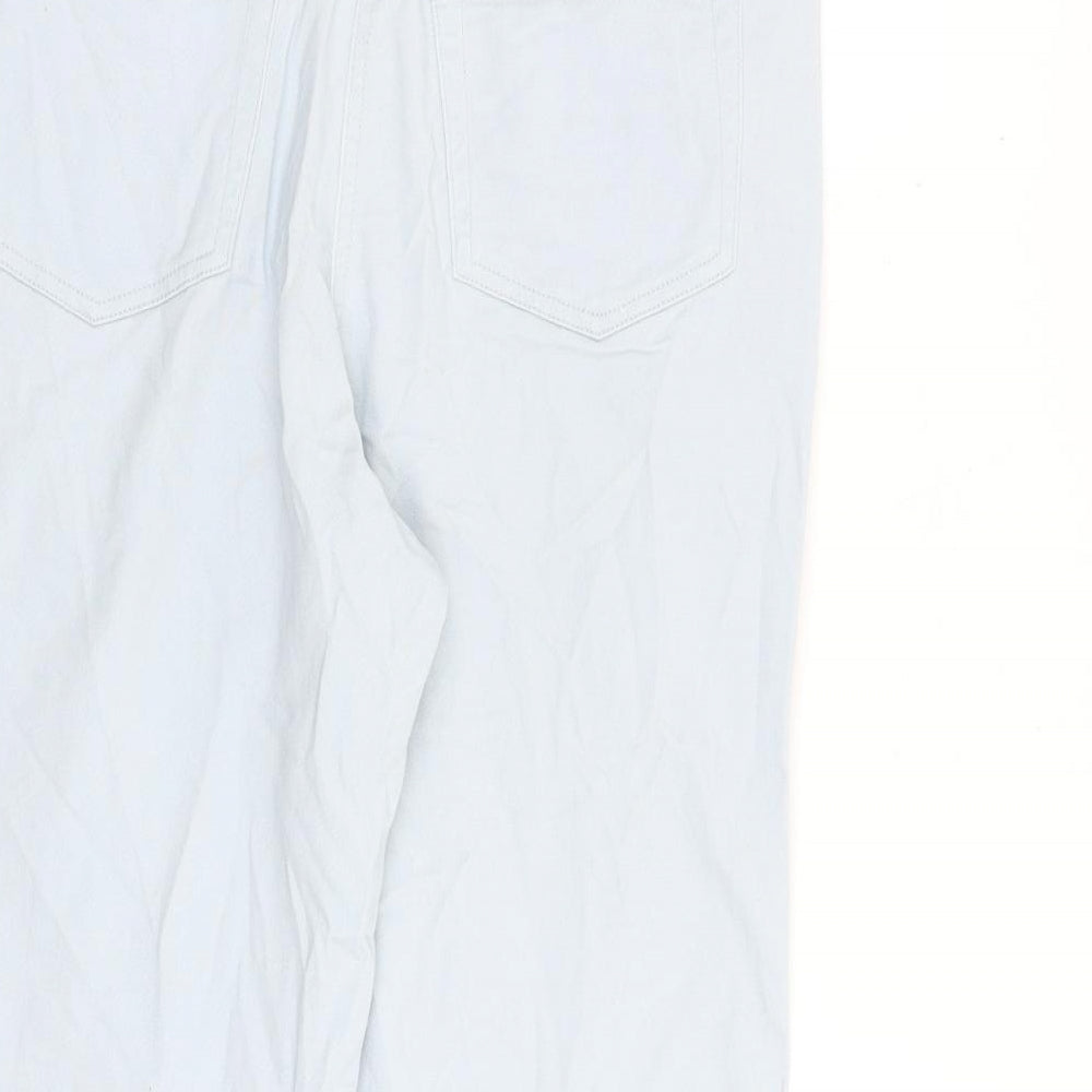 Damart Womens Blue Cotton Cropped Jeans Size 12 L21 in Regular Zip