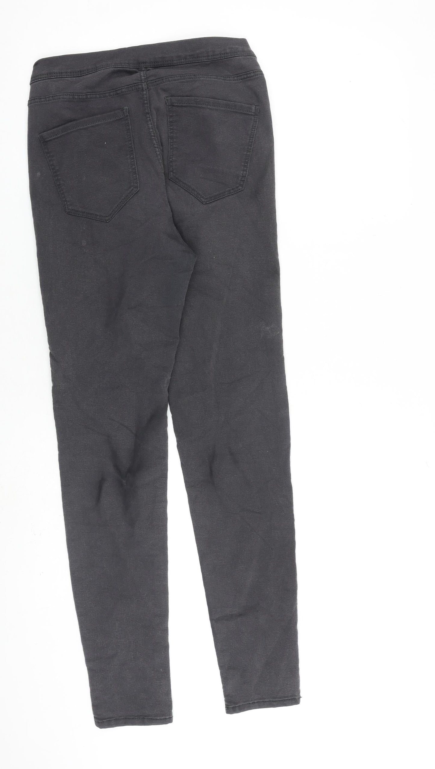 Zara Womens Grey Cotton Skinny Jeans Size 12 L30 in Regular Zip