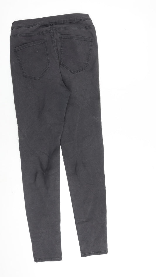Zara Womens Grey Cotton Skinny Jeans Size 12 L30 in Regular Zip