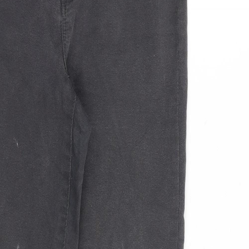 Zara Womens Grey Cotton Skinny Jeans Size 12 L30 in Regular Zip
