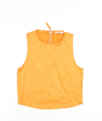 Womens UK Size S Zara Orange Basic Tank