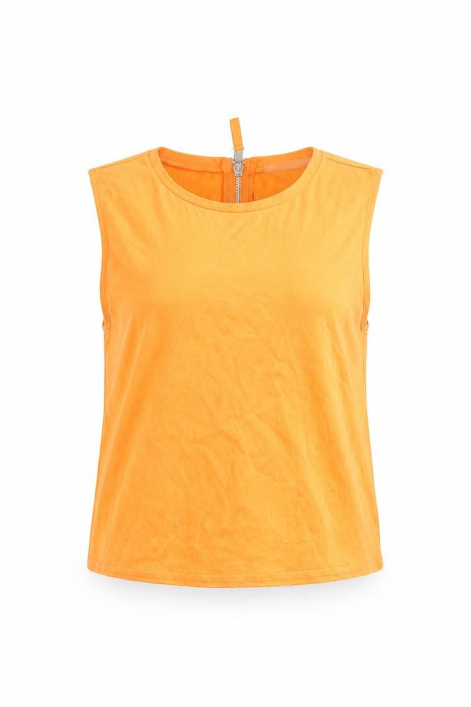 Womens UK Size S Zara Orange Basic Tank