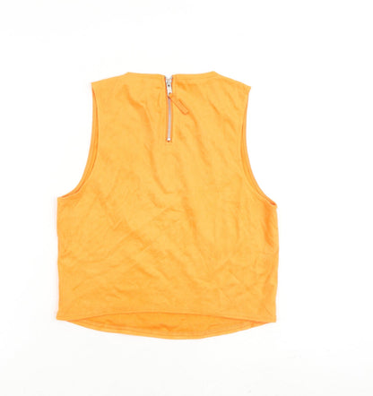 Womens UK Size S Zara Orange Basic Tank