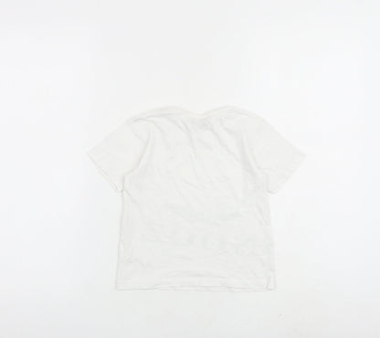 King Of Dreams Boys White 100% Cotton Basic T-Shirt Size 4-5 Years Round Neck Pullover