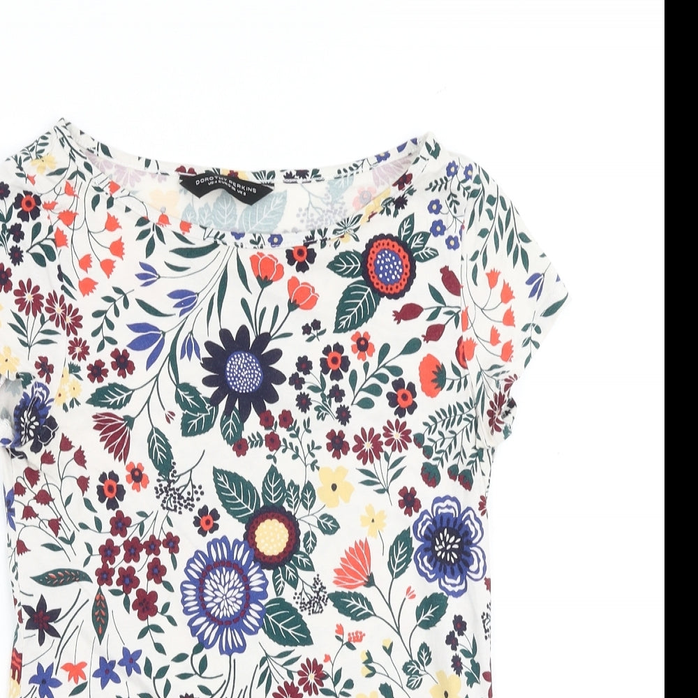 Womens UK Size 8 Dorothy Perkins Multicoloured Basic T-Shirt