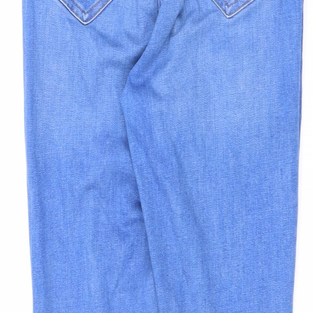 Miss Selfridge Womens Blue Cotton Skinny Jeans Size 12 L27 in Regular Zip