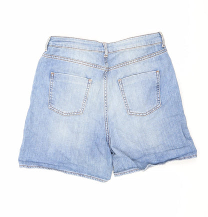 Limited Edition Womens Blue Cotton Basic Shorts Size 10 L4.5 in Regular Zip