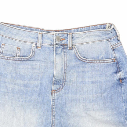 Limited Edition Womens Blue Cotton Basic Shorts Size 10 L4.5 in Regular Zip
