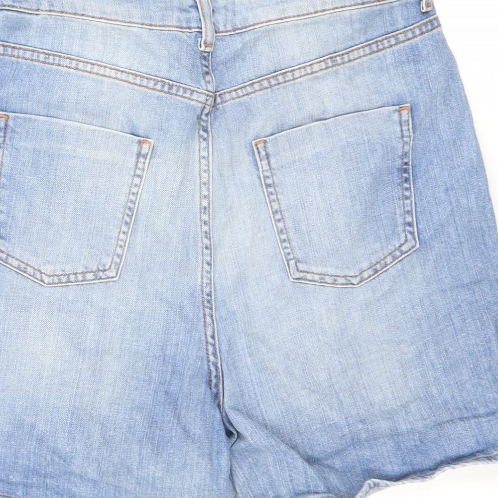 Limited Edition Womens Blue Cotton Basic Shorts Size 10 L4.5 in Regular Zip