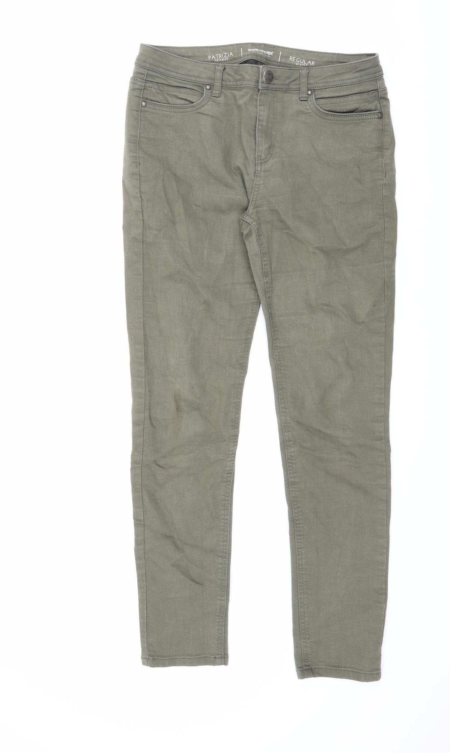 Patrizia Womens Green Cotton Skinny Jeans Size 31 in L31 in Slim Zip