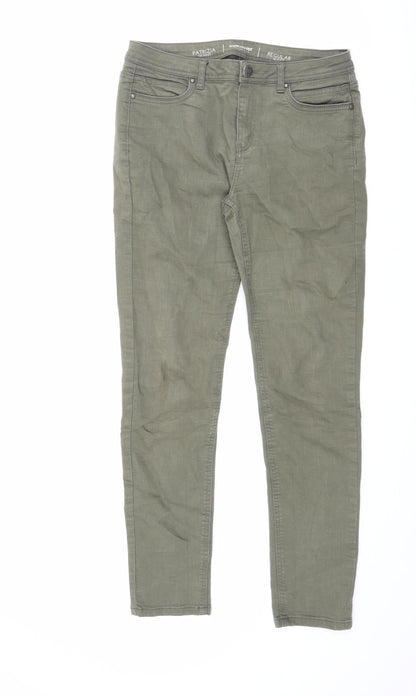 Patrizia Womens Green Cotton Skinny Jeans Size 31 in L31 in Slim Zip