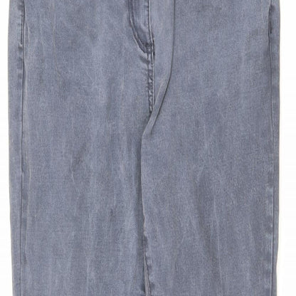 NEXT Womens Grey Cotton Skinny Jeans Size 12 L28 in Regular Zip
