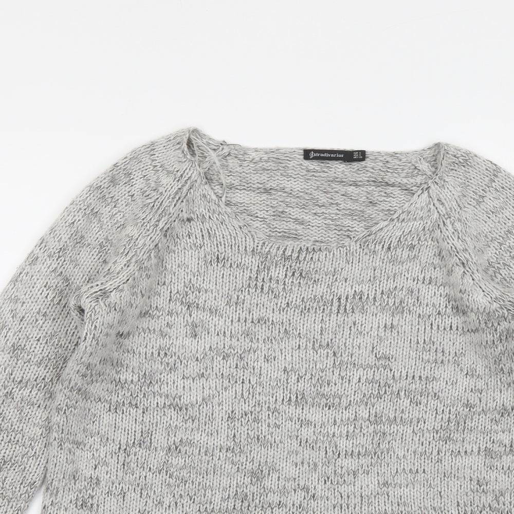 Womens UK Size S Stradivarius Grey Pullover Jumper