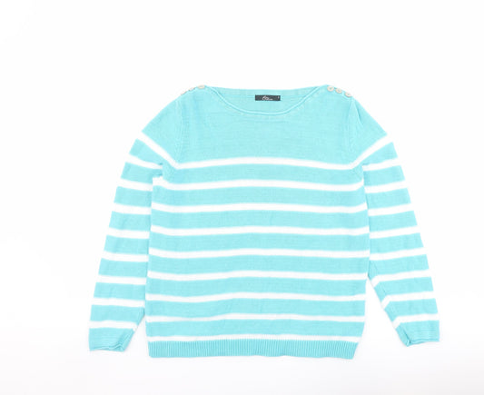 Womens UK Size M Bonmarché Blue Pullover Jumper