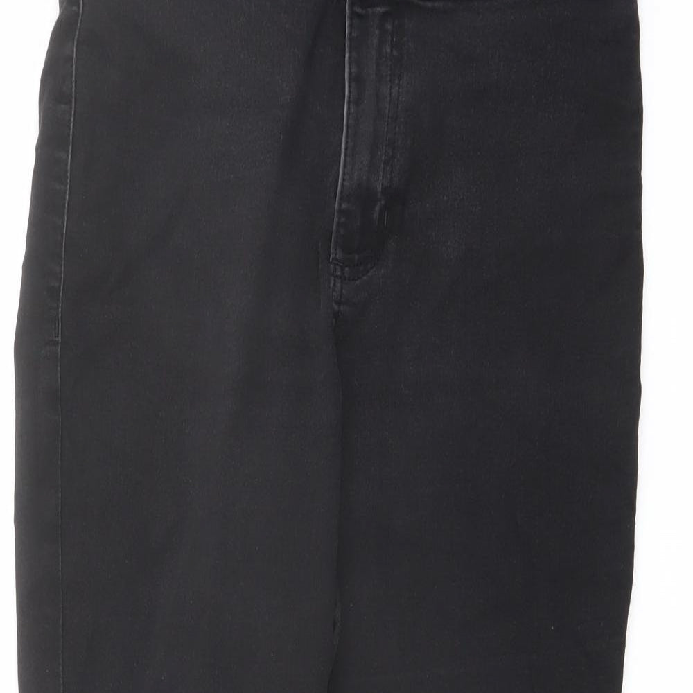 Marks and Spencer Womens Black Cotton Skinny Jeans Size 12 L25 in Regular Button