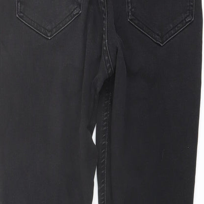 Marks and Spencer Womens Black Cotton Skinny Jeans Size 12 L25 in Regular Button