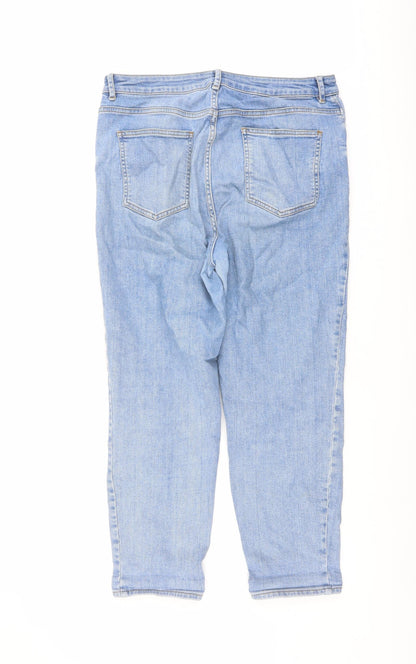 ASOS Womens Blue Cotton Mom Jeans Size 35 in L36 in Regular Button