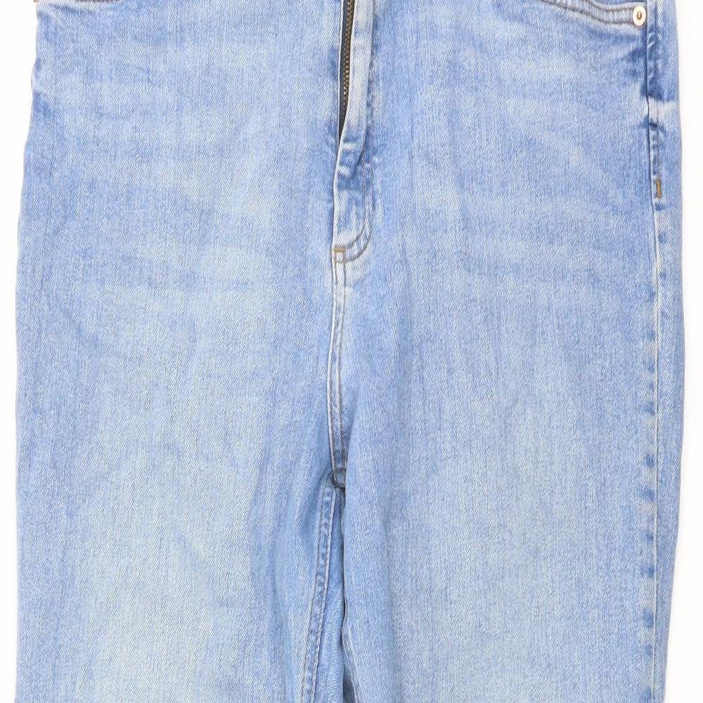 ASOS Womens Blue Cotton Mom Jeans Size 35 in L36 in Regular Button