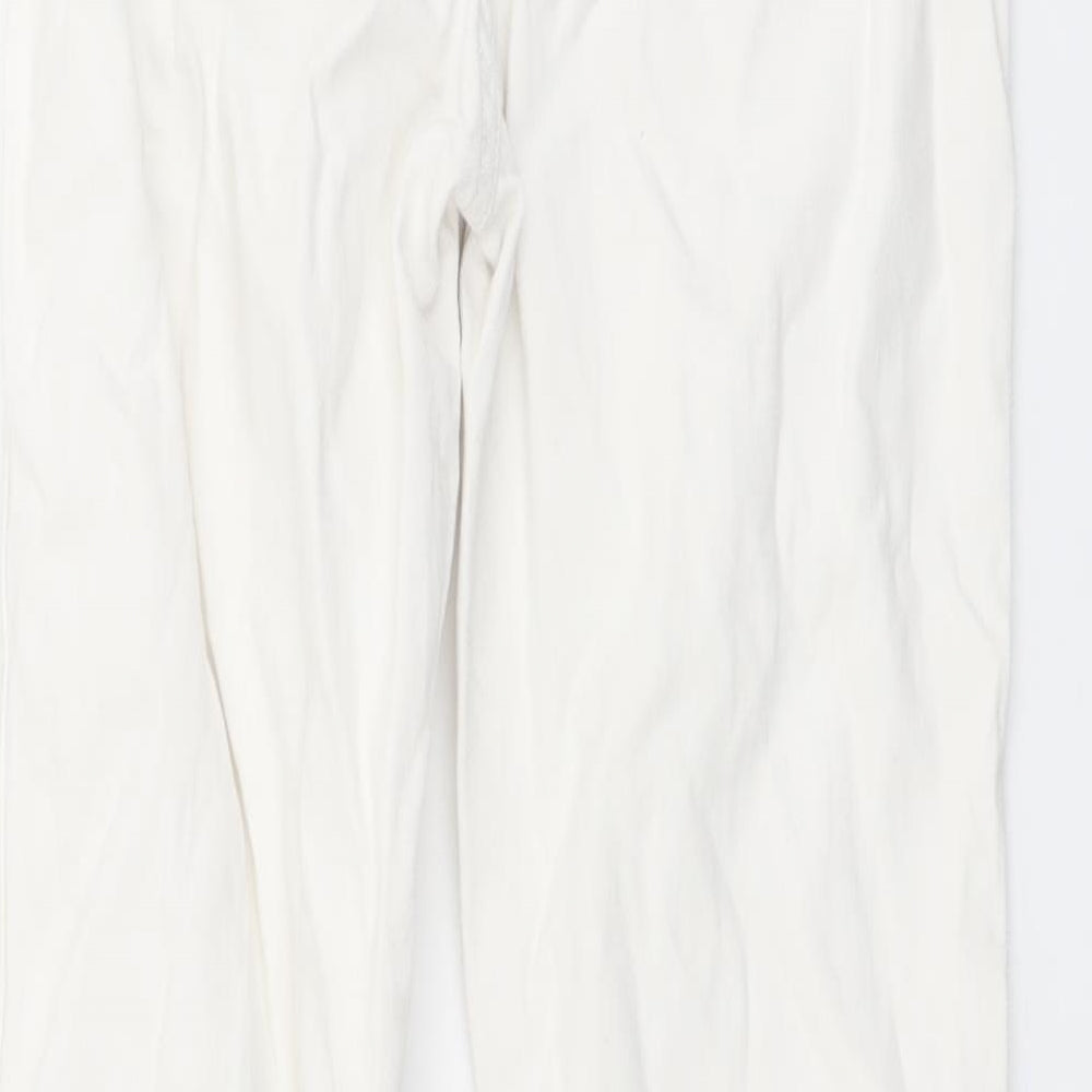 Womens UK Size 8 Bershka Regular Fit Skinny White Jeans