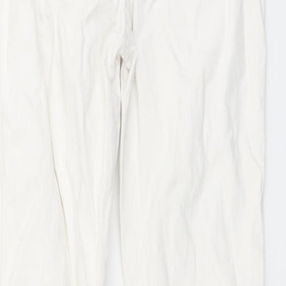 Womens UK Size 8 Bershka Regular Fit Skinny White Jeans